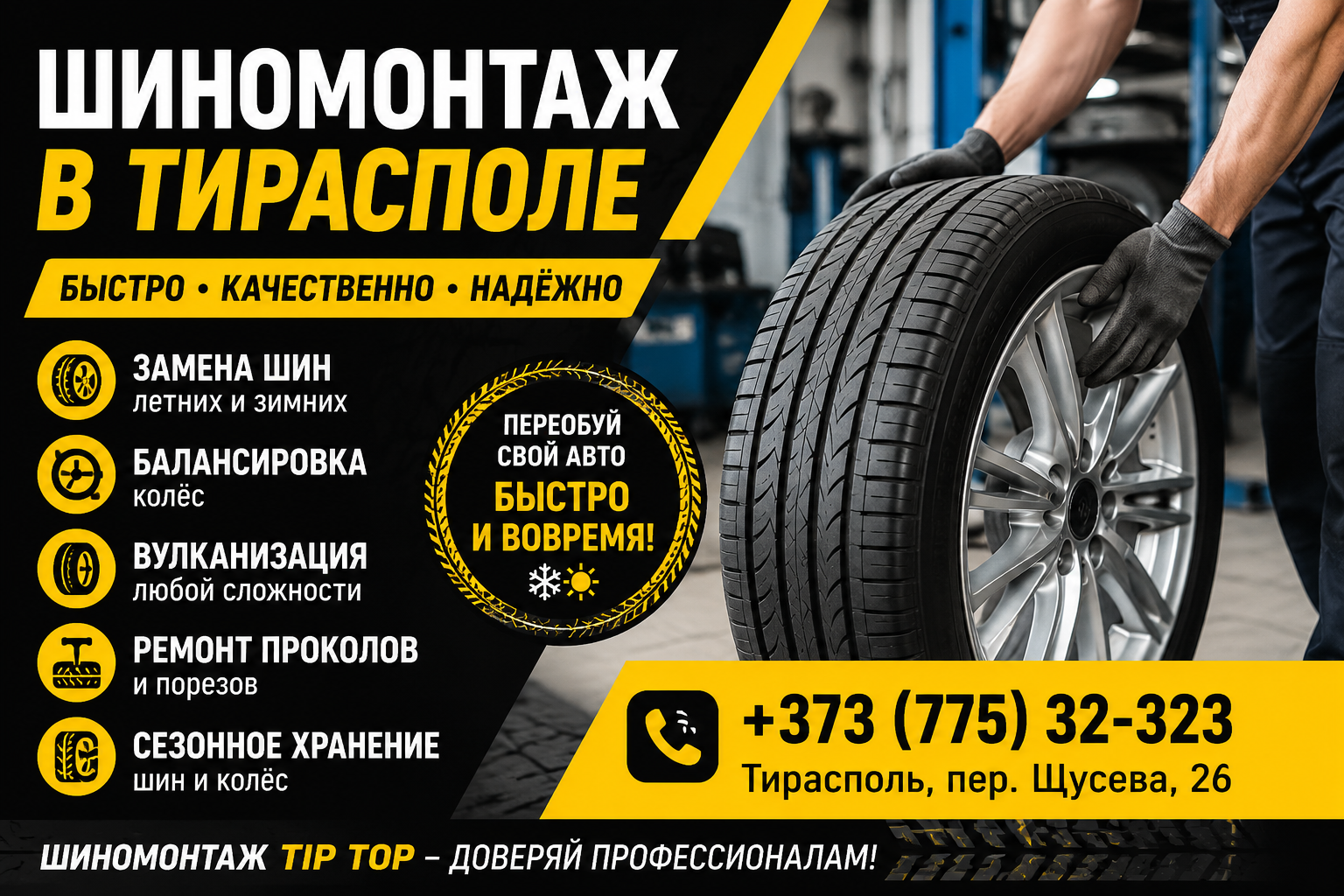 Авто шиномонтаж Тирасполь - Без очереди