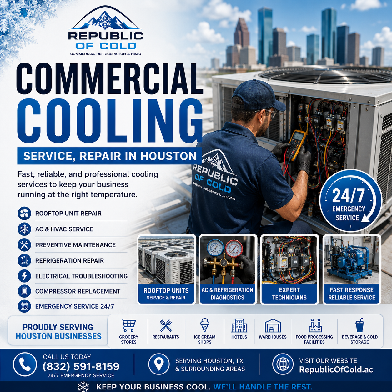 Commercial Cooling – Service, Repair in Houston