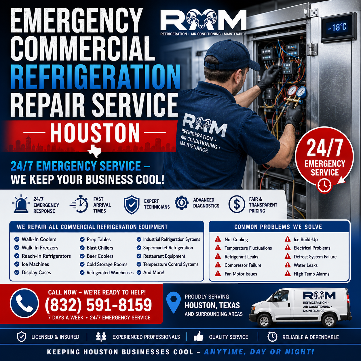 Emergency Commercial Refrigeration Repair Service - Houston