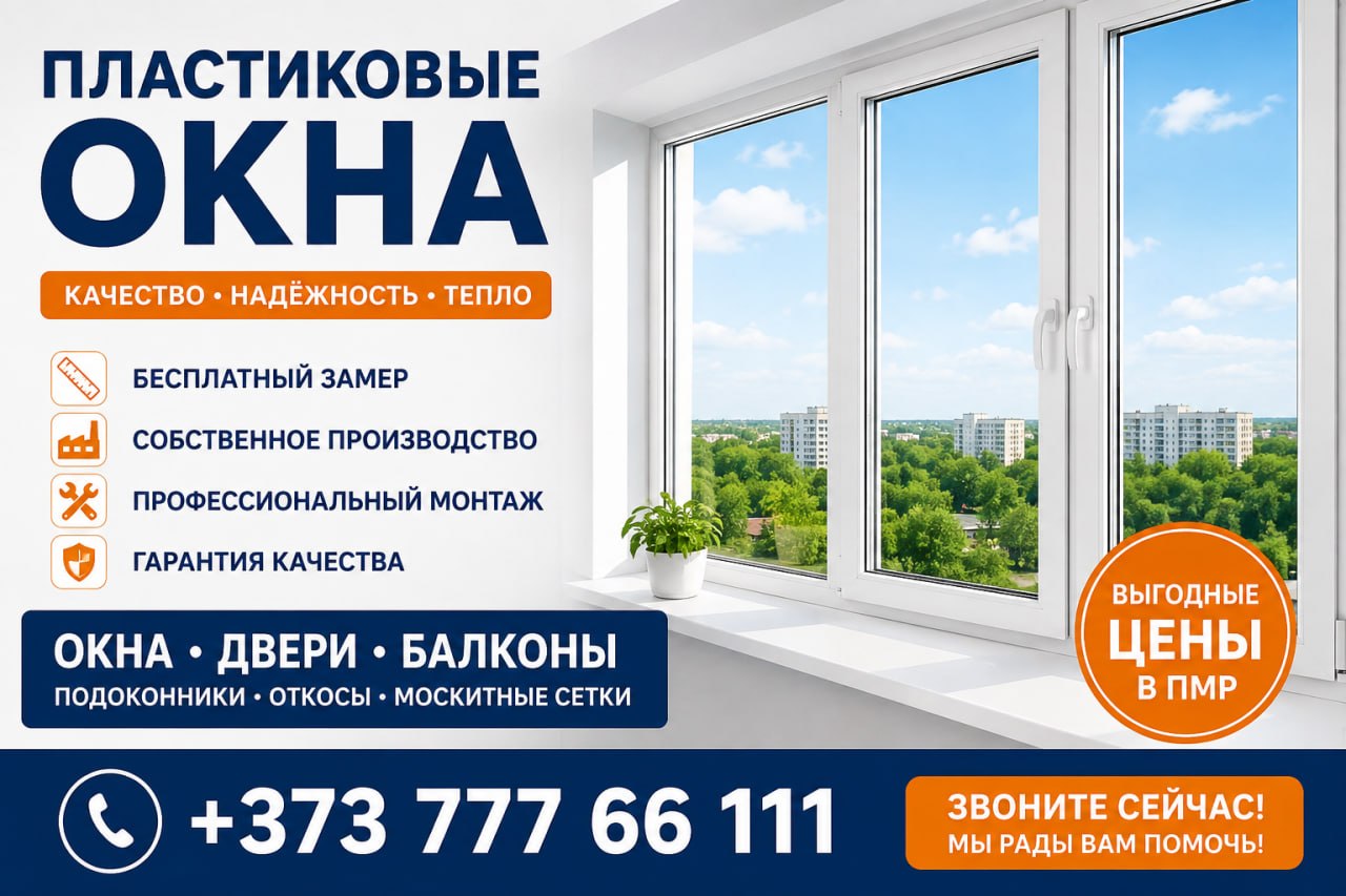 Оконная компания Тирасполь-Бендеры ⭐️ Пластиковые окна ПВХ, двери, балконы и сервисное обслуживание