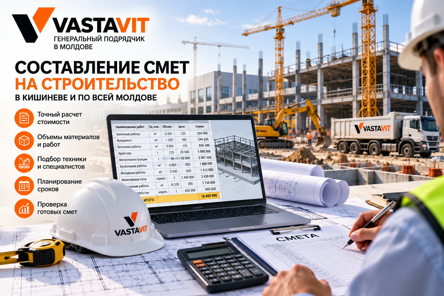 Составление смет на строительство в Кишиневе — расчет стоимости | Vastavit