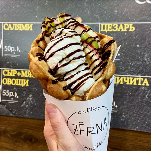 Сладкие и вкусные вафли из Гон-Конга в кофейне «Зерна ПМР», Тирасполь