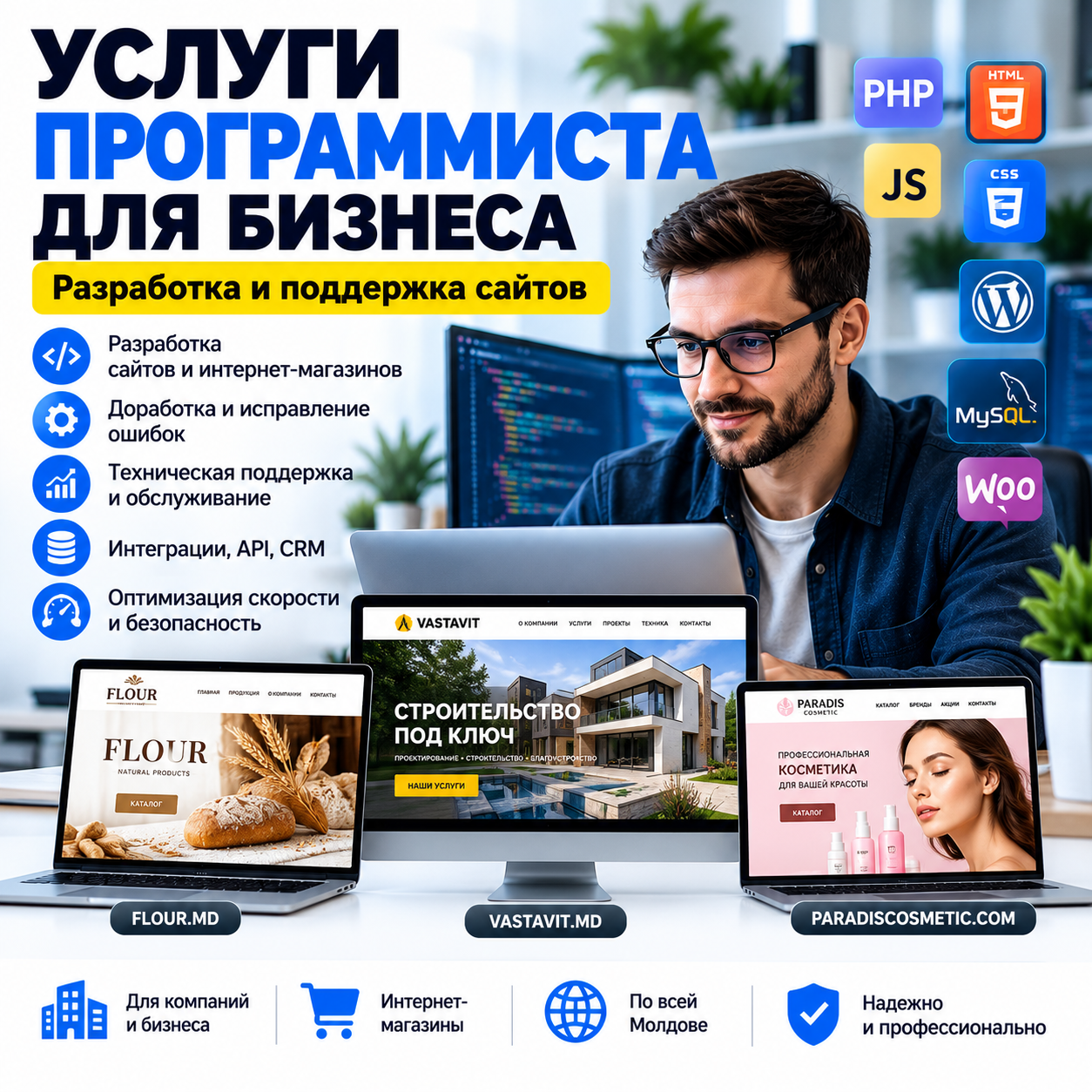 Услуги программиста для бизнеса — разработка и поддержка сайтов