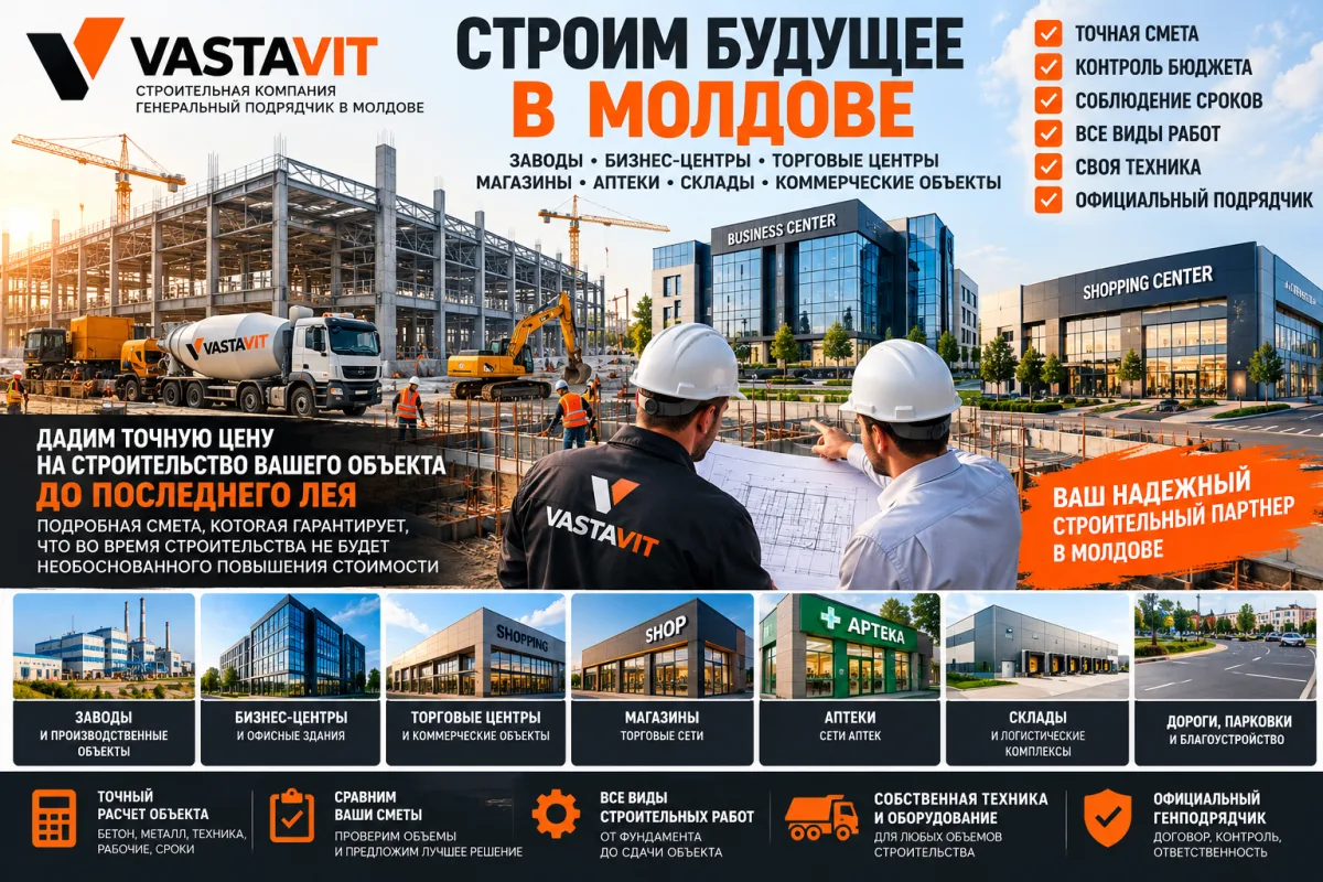Строительство бизнес-центров в Кишиневе — Vastavit