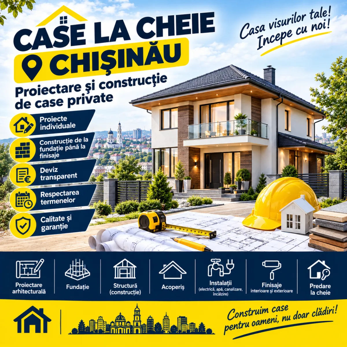 Case la cheie în Chișinău ⭐ Proiectare și construcție de case private