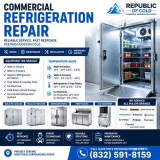 Commercial Refrigeration Repair Houston TX | Walk-In Coolers, Freezers, Ice Machines & Cold Storage Experts