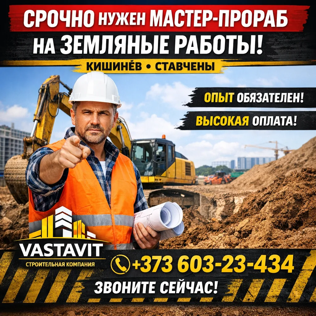 Работа: Строительная компания — интересные вакансии в Кишиневе | Vastavit Молдова