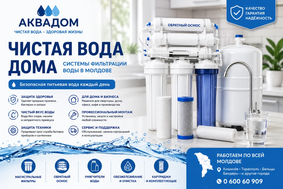 Система умягчения и очистки воды для дома | Купить в Молдове