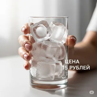 Белый, Чистый, Прозрачный в кубиках Пищевой лед 15 рублей от 1 кг