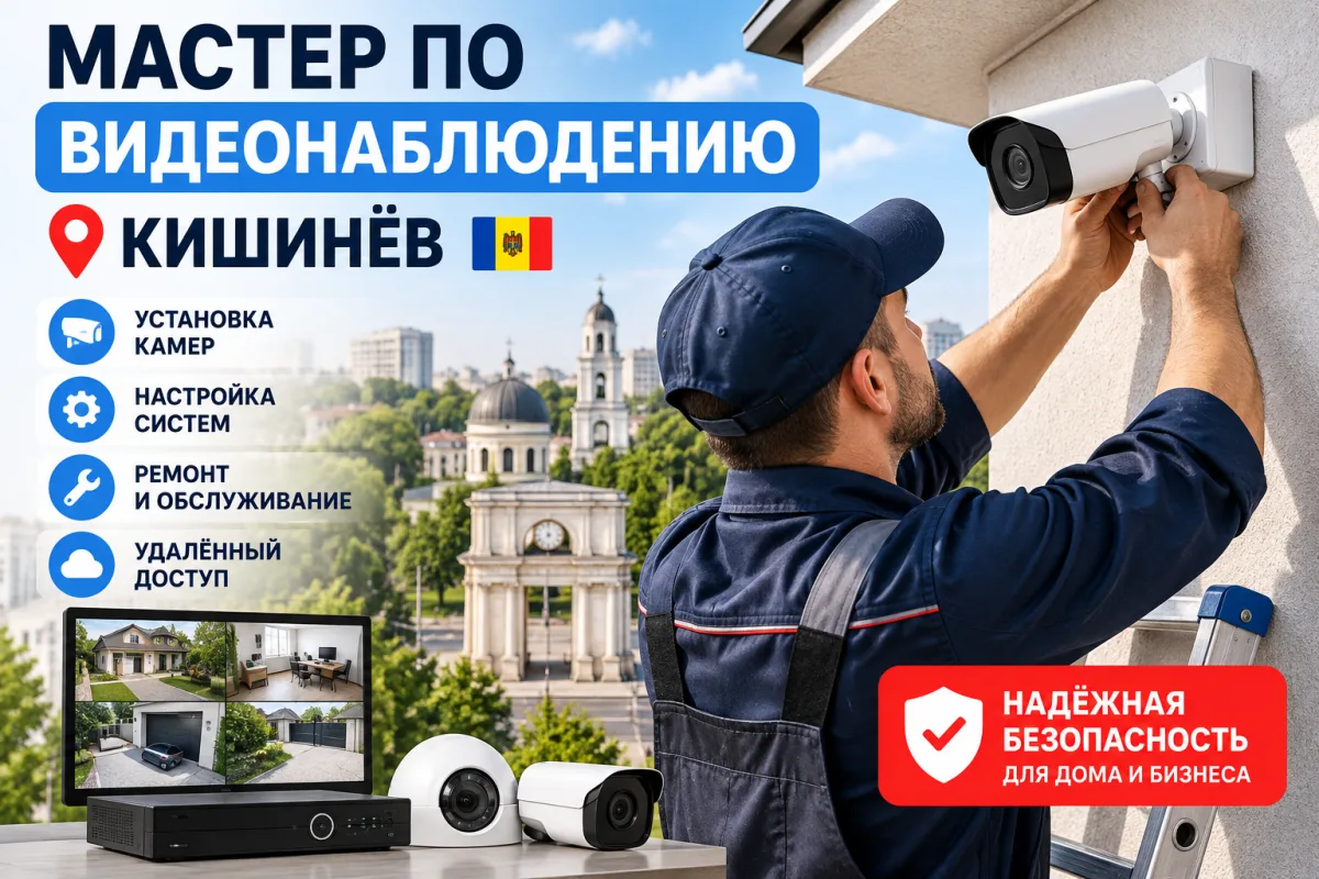 Мастер по Видеонаблюдению Кишинёв — Установка Камер, Монтаж и Настройка