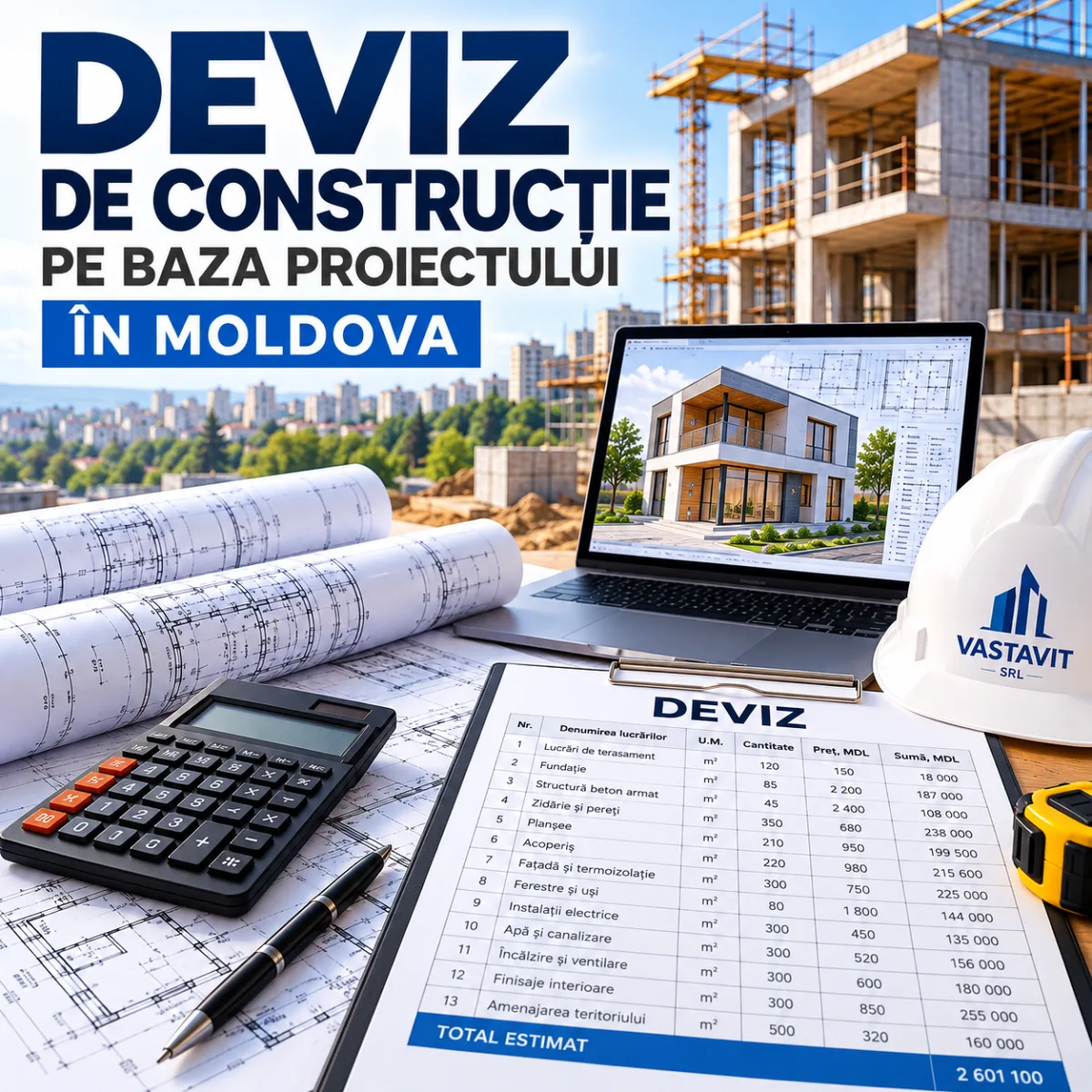 Întocmirea Devizului pe Baza Proiectului în Moldova | Vastavit