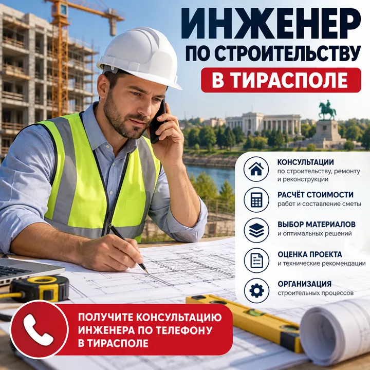 Инженер по строительству Тирасполь - получить консультацию по телефону в Тирасполе