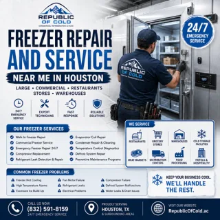 Freezer repair and service near me in Houston - Large, commercial, restaurants, stores, warehouses. US
