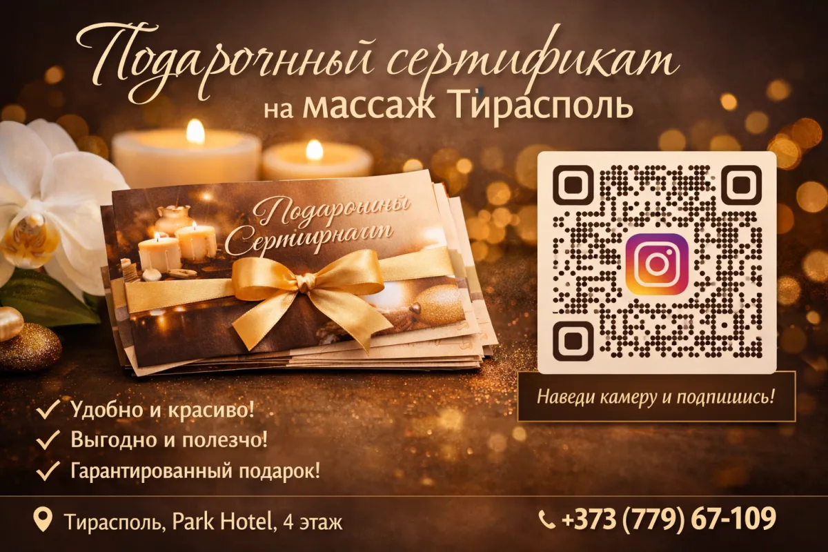 Релакс в подарок Тирасполь — подарочный сертификат на массаж | Park Hotel