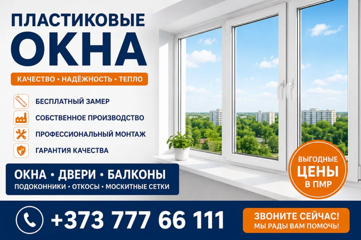 Оконная компания Тирасполь-Бендеры ⭐️ Пластиковые окна ПВХ, двери, балконы и сервисное обслуживание