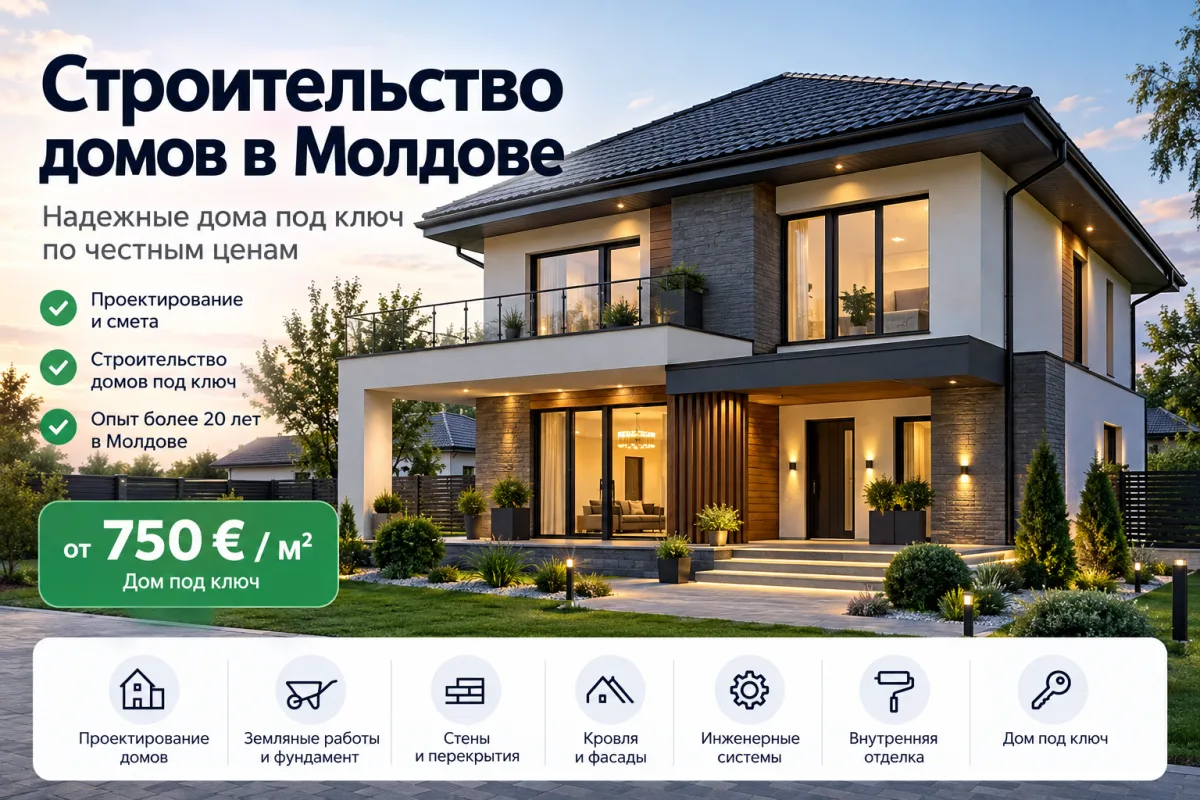 Строительство Домов в Молдове — Цены за м², Смета | Vastavit