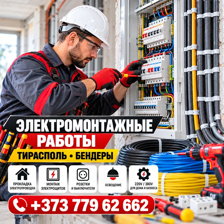 Вызов электрика Тирасполь. Стоимость и цена на услуги электромастер ПМР