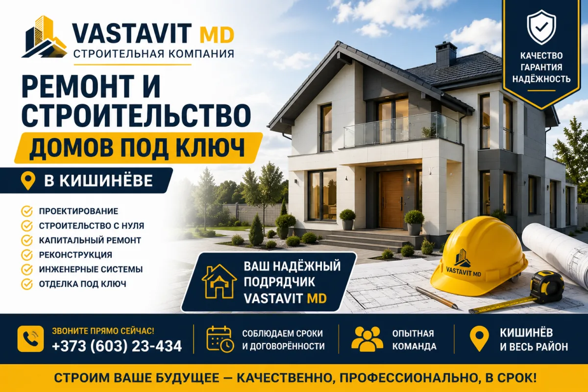 Строительство домов под ключ в Кишинёве — профессиональная компания в Молдове