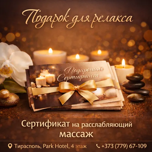 Подарок для релакса Тирасполь — подарочный сертификат на массаж | Park Hotel