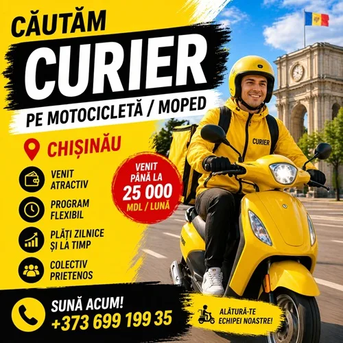 Curier Chișinău - Angajare imediată ☎ +373 699 199 35 Curier Chișinău - Angajare imediată ☎ +373 699 199 35