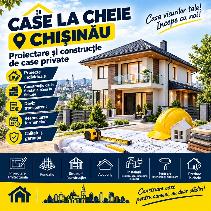 Case la cheie în Chișinău ⭐ Proiectare și construcție de case private