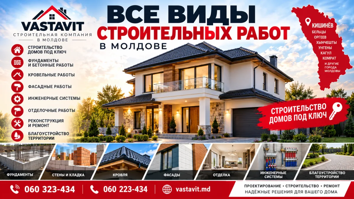 Все виды строительных работ в Молдове | Дома под ключ — VASTAVIT