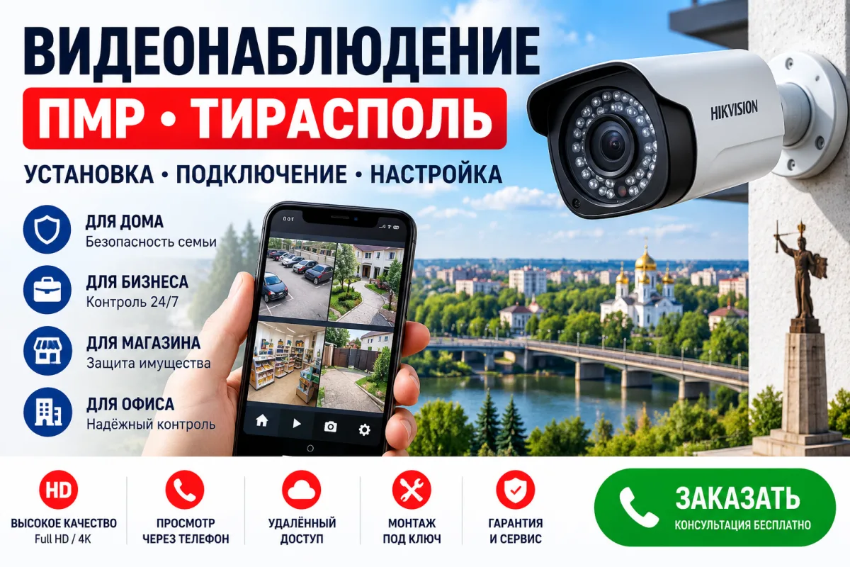 Видеонаблюдение Тирасполь — Монтаж Камер Под Ключ