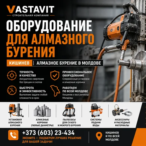 Оборудование для алмазного бурения Кишинев — Алмазное бурение в Молдове